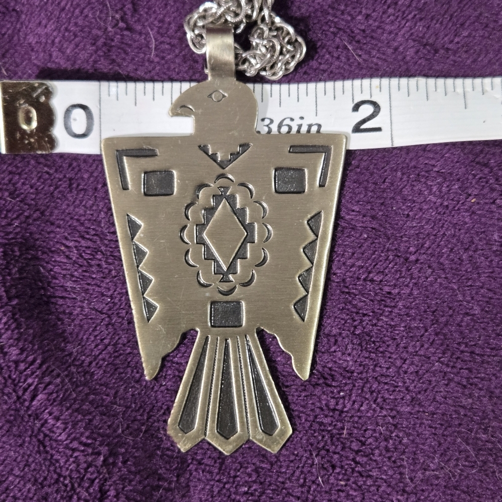 Silver Thunderbird Pendant Necklace - Picture 8 of 8